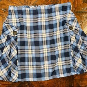 Lands’ End School Uniform Skort, Clear Blue Plaid pattern